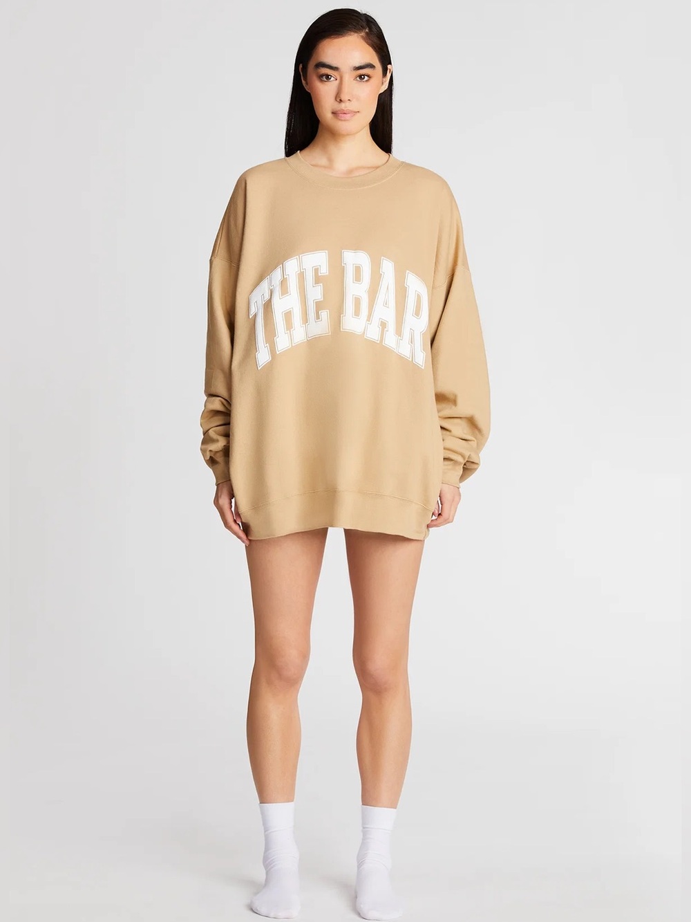 The Bar VARSITY SWEATSHIRT BEIGE
